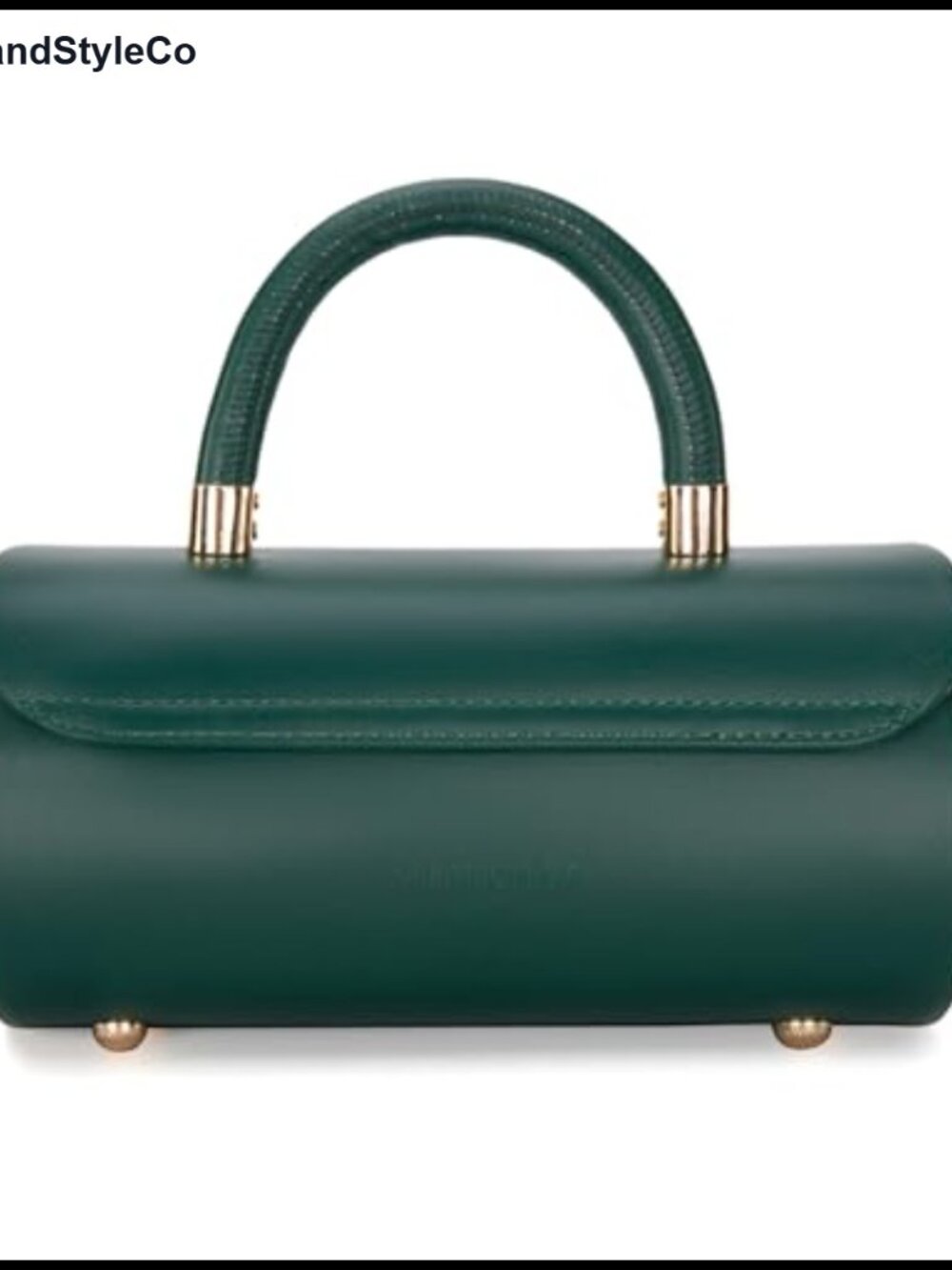 Vegan Leather Mini Barrel Top Handle Bag with Detachable Crossbody Strap - Picture 5 of 6